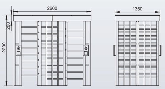 方頂雙通道全高十字轉閘_ESD防靜電門禁系統